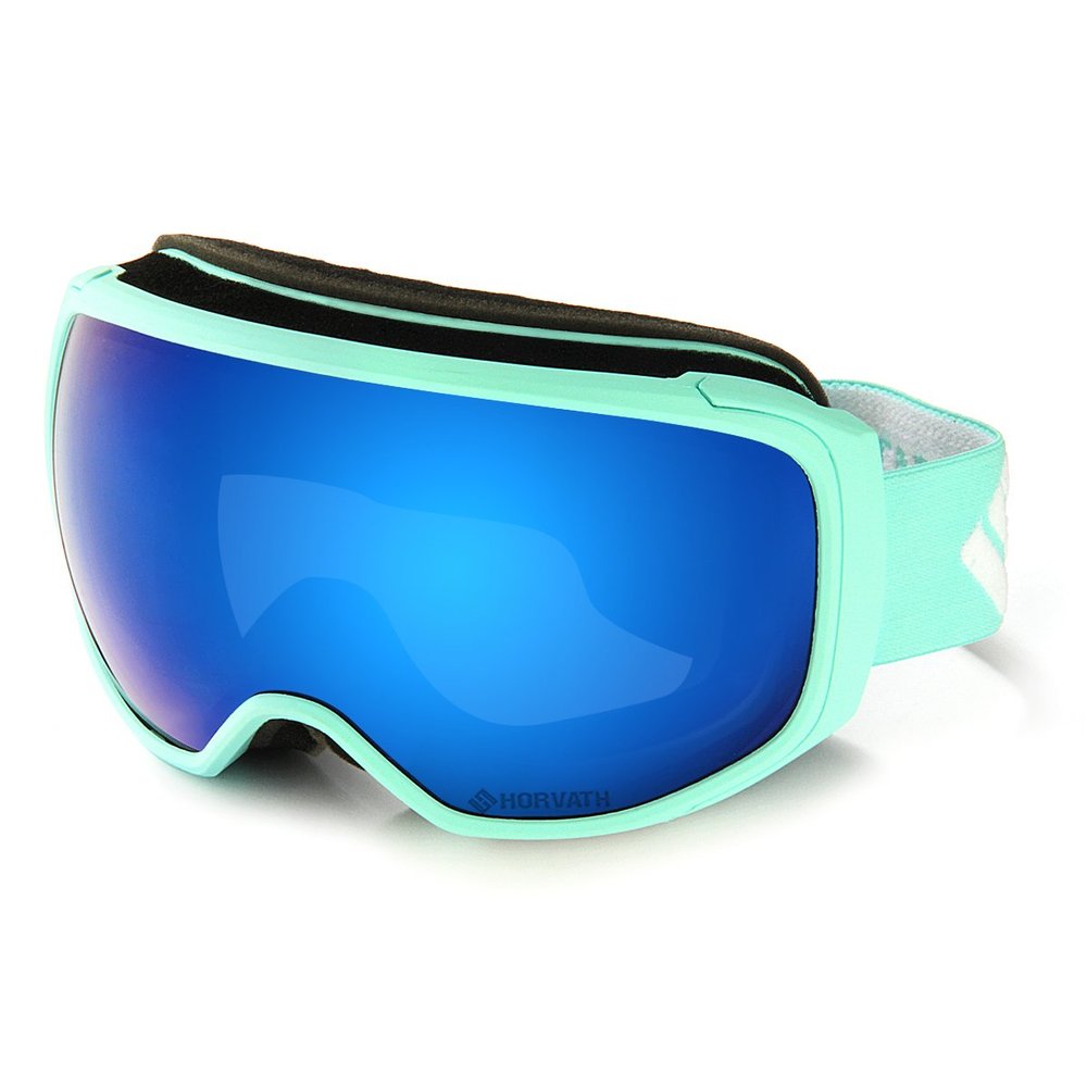 Horvath Adult Ski Goggles Snowboard Snowmobile 100% UV Protective Anti-Fog Scratch Resistant Double Layer Color Optimized ZEISS Lens (Sky Blue Frame Blue Lens)
