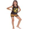 Harry Potter Girls Little Hufflepuff House Crest Cotton Tank Top Pajama Short Set, 6 view 2