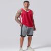 10-Pack Men's Reversible Custom Basketball Jerseys, Plain Mesh Athletic Sleeveless Shirts Blank Team Uniforms Set (Red/White) view 3