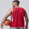 10-Pack Men's Reversible Custom Basketball Jerseys, Plain Mesh Athletic Sleeveless Shirts Blank Team Uniforms Set (Red/White) view 4
