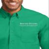 Custom Long Sleeve Button Up Shirts for Men - Add Your Text - Personalized Embroidery Button Down Easy Care Shirts Dark Green/Navy, 3X-Large view 2