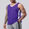 10-Pack Men's Reversible Custom Basketball Jerseys, Plain Mesh Athletic Sleeveless Shirts Blank Team Uniforms Set (Purple/White) view 3