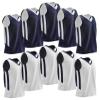 10-Pack Men's Reversible Custom Basketball Jerseys, Plain Mesh Athletic Sleeveless Shirts Blank Team Uniforms Set (Navy/White) view 1