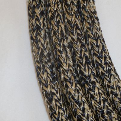 Big Sky Tack and Snacks Horse Lead Rope Lead Line - 9/16" Polyester Rope Yacht Rope Black Tan 12'