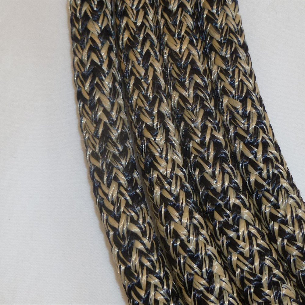 Big Sky Tack and Snacks Horse Lead Rope Lead Line - 9/16" Polyester Rope Yacht Rope Black Tan 12'