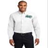 Custom Long Sleeve Button Up Shirts for Men - Add Your Text - Personalized Embroidery Button Down Easy Care Shirts White/Light Stone, X-Large view 1