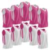 10-Pack Men's Reversible Custom Basketball Jerseys, Plain Mesh Athletic Sleeveless Shirts Blank Team Uniforms Set (Pink/White) view 1
