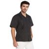 9 Crowns Essentials Men's Guayabera Button Down Shirt-Black-Medium view 2