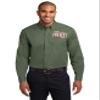 Custom Long Sleeve Button Up Shirts for Men - Add Your Text - Personalized Embroidery Button Down Easy Care Shirts Clover Green, X-Small view 1