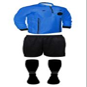 New! 2018 Pro Soccer Referee Package Full Sleeve (3 Piece) (Blue, YL (Chest 32-34"))