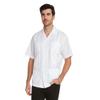 9 Crowns Essentials Men's Guayabera Button Down Shirt-White-Large view 4