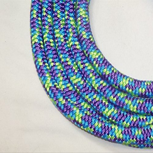 Big Sky Tack and Snacks Horse Lead Rope Lead Line - 9/16" Polyester Rope Yacht Rope Blue Lime Purple 10'