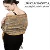 Achillea Soft Silky Reversible Paisley Pashmina Shawl Wrap Scarf w/Fringes (Grey Bronze) view 2