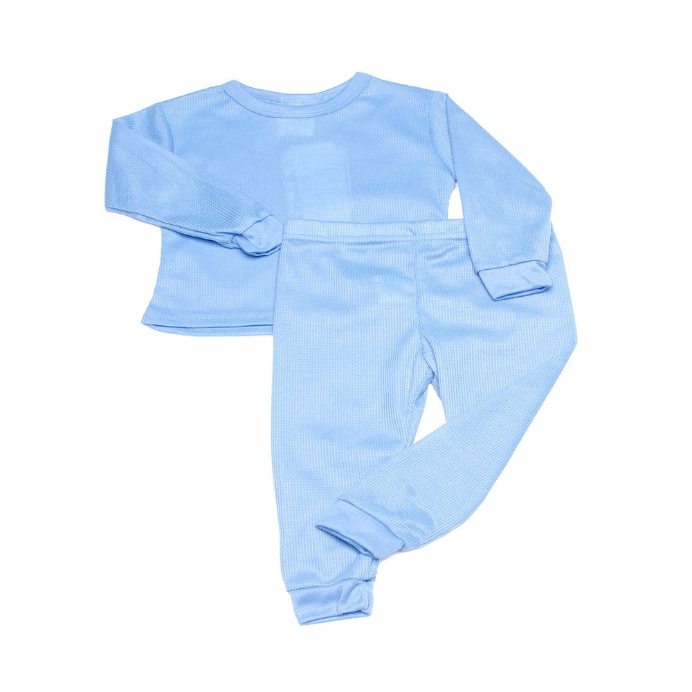 Boys Thermal Long Underwear Set (7, Light Blue)