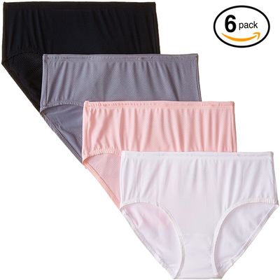 Fruit of The Loom Women's 6 Pack Brief Panties (Breathable Micro Mesh, 3X-Large (10))