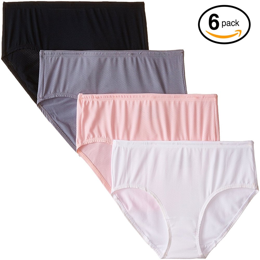 Fruit of The Loom Women's 6 Pack Brief Panties (Breathable Micro Mesh, 3X-Large (10))