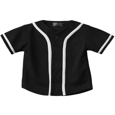 Hat and Beyond Kids Baseball Button Down Jersey (2T, 05up01_Black/White)