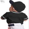 Hat and Beyond Kids Baseball Button Down Jersey (2T, 05up01_Black/White) view 4