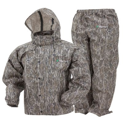 FROGG TOGGS Men's Standard Classic All-Sport 3-Layer Waterproof Breathable Rain Suit, Mossy Oak Bottomland, XX-Large