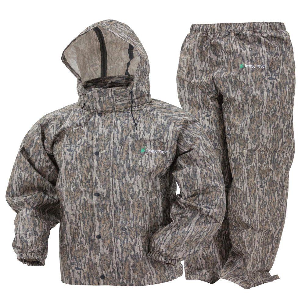 FROGG TOGGS Men's Standard Classic All-Sport 3-Layer Waterproof Breathable Rain Suit, Mossy Oak Bottomland, XX-Large
