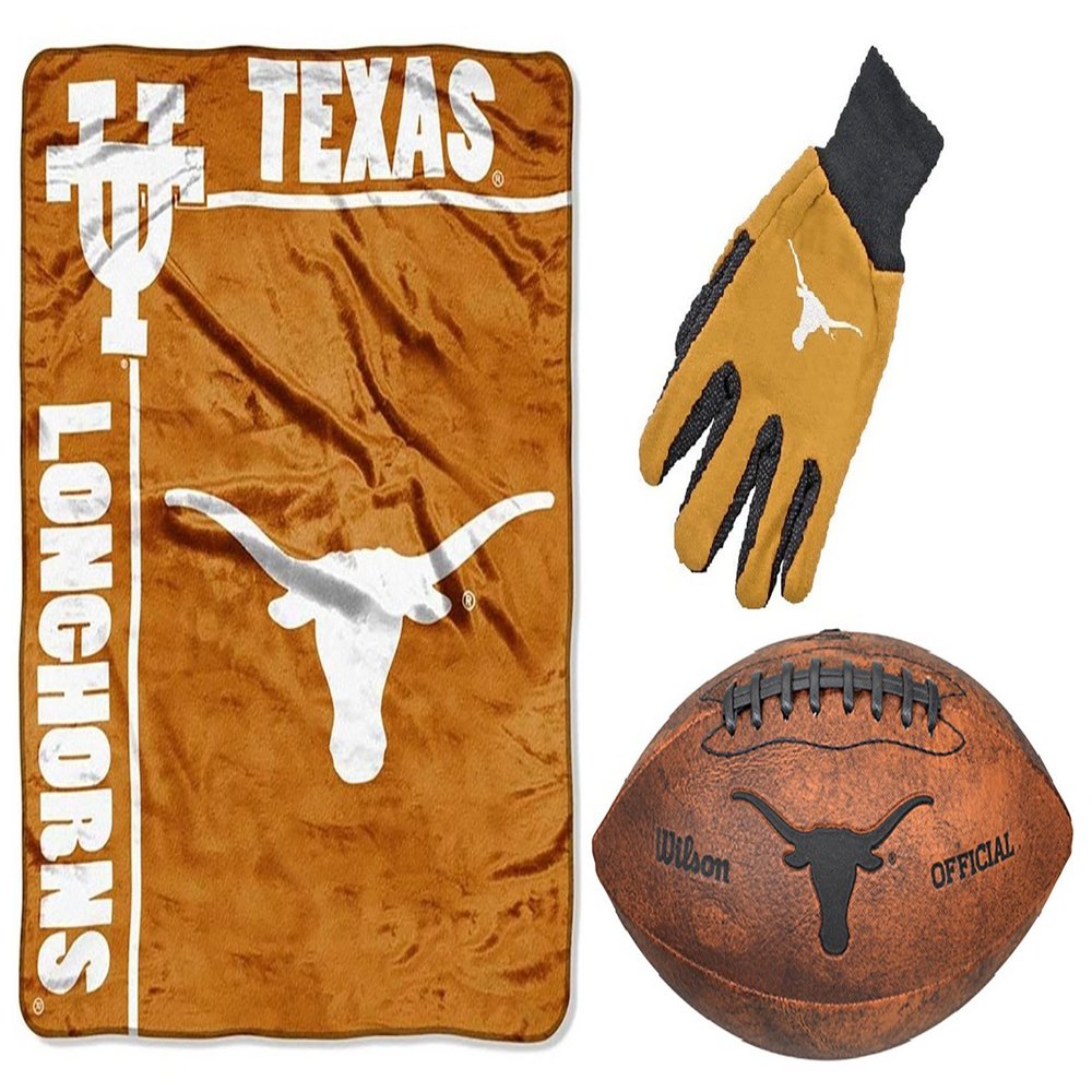 NCAA Texas Longhorns 3-Piece Sports Fan Kit, Orange, 50" X 60"/9"