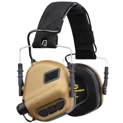 OPSMEN Electronic Shooting Earmuffs Ear Muffs Safety Tactical Sound Amplification Noise Canceling Hearing Protection 22 NRR M31 plus Brown