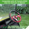 10L0L Golf Cart Steering Wheel, Universal Design Fit for Yamaha, EZGO RXV & TXT, Club Car DS, Club Car Precedent Tempo, Most Golf Cart(Red) view 2
