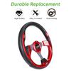 10L0L Golf Cart Steering Wheel, Universal Design Fit for Yamaha, EZGO RXV & TXT, Club Car DS, Club Car Precedent Tempo, Most Golf Cart(Red) view 3