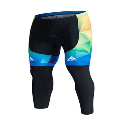 Uriah Men's Cycling Pants 3D Gel Padded Reflective Rainbow Cubes Size XXXL(CN)