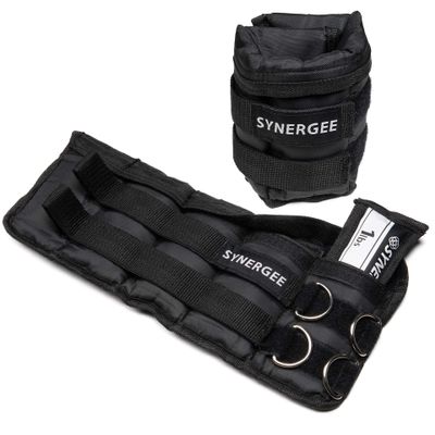 Synergee Comfort Fit 1-10lb Adjustable Ankle/Wrist Weights (Set of 2). One Size Fits All.