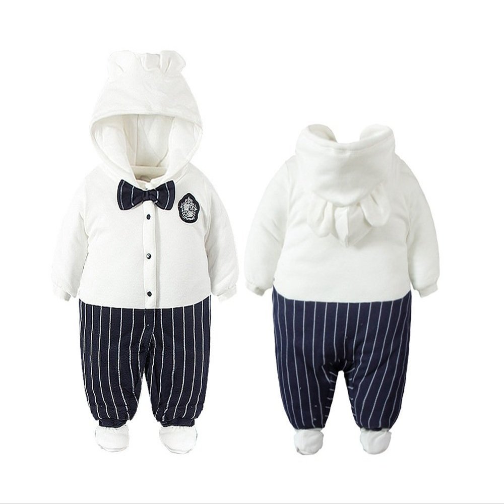 Stesti Winter Coat for Baby Boy 3-6 Months Hooded Jumpsuit Winter Coat for Baby Boy 12 Months (Brandon, 6M)