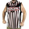 Social Paintball Sleeveless Ref Jersey, Black and White Zebra Stripes (X-Large) view 1