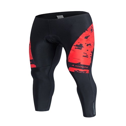 Uriah Men's Cycling Pants 3D Gel Padded Reflective Pixel Red Size L(CN)