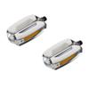 Fenix Cycles Krate Lowrider PVC Metal Bike Pedals, Various Sizes & Colors (White/Chrome, 9/16") view 1