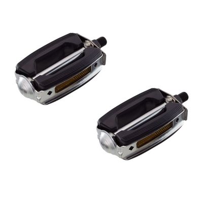 Fenix Cycles Krate Lowrider PVC Metal Bike Pedals, Various Sizes & Colors (Black/Chrome, 9/16")