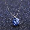 1pc Adabele Real Sterling Silver September Birthstone Necklace 16 inch 6mm Blue Sapphire Round Cut Solitaire Cubic Zirconia CZ Stone Pendant Anniversary Birthday Women Gift NK16-A9 view 2