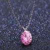 1pc Adabele Real Sterling Silver October Birthstone Necklace 16 inch 6mm Pink Tourmaline Round Cut Solitaire Cubic Zirconia CZ Stone Pendant Anniversary Birthday Women Gift NK16-A10 view 2