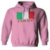 0039. Italia Vintage Distressed Italy Italian National Flag Sweatshirt Pullover Hoodie (Pink, Large) view 1