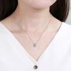 1pc Adabele Real Sterling Silver March Birthstone Necklace 16 inch 6mm Blue Aquamarine Round Cut Solitaire Cubic Zirconia CZ Stone Pendant Anniversary Birthday Women Gift NK16-A3 view 3