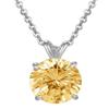 1pc Adabele Real Sterling Silver November Birthstone Necklace 18 inch 6mm Yellow Topaz Round Cut Solitaire Cubic Zirconia CZ Stone Pendant Anniversary Birthday Women Gift NK18-A11 view 4