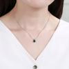 1pc Adabele Real Sterling Silver May Birthstone Necklace 16 inch 6mm Green Emerald Round Cut Solitaire Cubic Zirconia CZ Stone Pendant Anniversary Birthday Women Gift NK16-A5 view 3