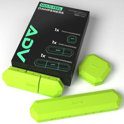 ADV Tennis Dampener with Custom Feel, Racket Shock Absorber to Reduce Vibration and Stay on The Racket, Engineered Poly-Silicone Tennis Racket Dampener, Volt, Variety 3-Pack
