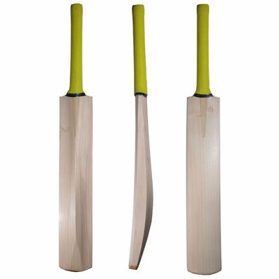 CW Plain Tennis Cricket Bat Hard Tennis Ball Play Finished Yellow Grip Full Size Bat with Cover Light Weight