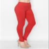 ALWAYS Soft Leggings for Women - High Waisted Tummy Control Compression Yoga Workout Pants Red Regular view 2