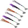 Fluke Ball Jigs 4oz, 6 Sets with Hoochie Stinger Rigs, for Saltwater Bottom Fishing, Ideal for Fluke, Halibut, Sea Bass & Inshore Game Fish view 1