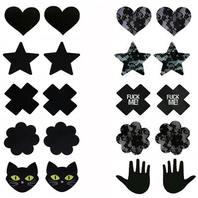 CLOHO Self Adhensive Nipple Covers Disposable Lingerie Breast Pasties Petals, 10pairs4, Medium