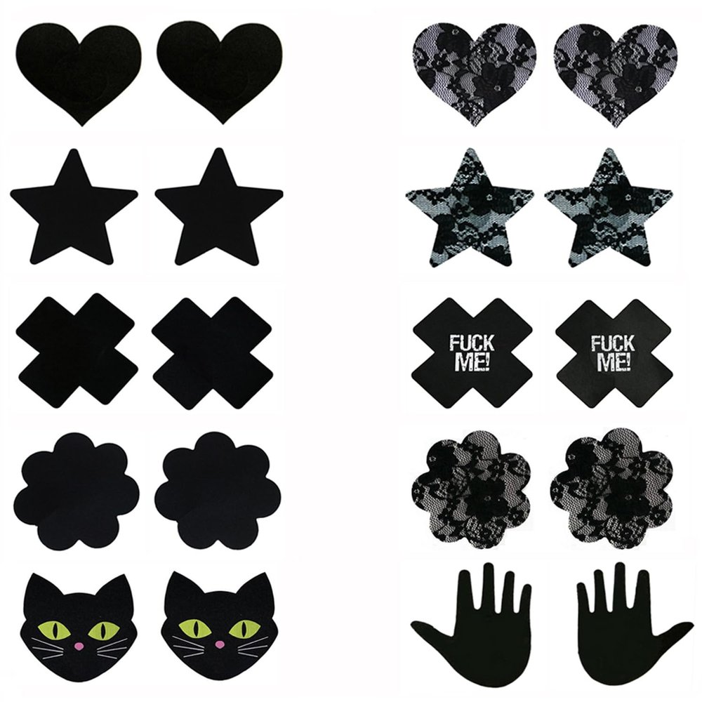 CLOHO Self Adhensive Nipple Covers Disposable Lingerie Breast Pasties Petals, 10pairs4, Medium