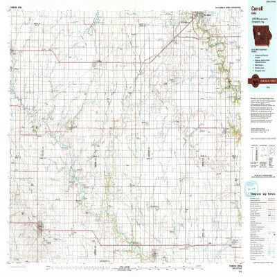 YellowMaps Carroll IA topo map, 1:100000 Scale, 30 X 60 Minute, Historical, 1993, Updated 1993, 24.1 x 39 in - Tyvek