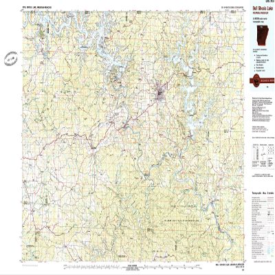Bull Shoals Lake AR topo map, 1:100000 Scale, 30 X 60 Minute, Historical, 1985, Updated 1985, 24.1 x 44 in - Paper