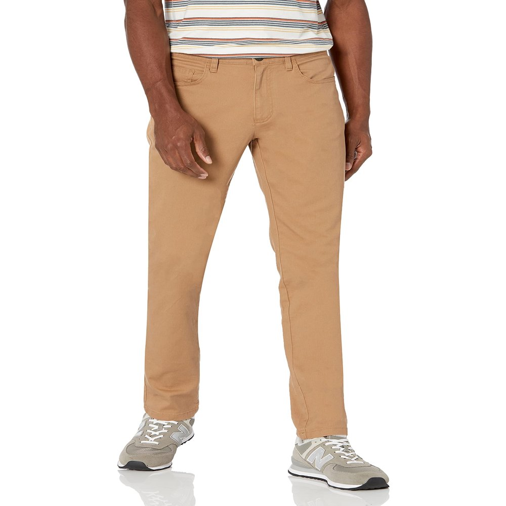 Amazon Essentials Men's 5-Pocket Comfort Stretch Chino Pants, Light Khaki Brown, 32W x 30L